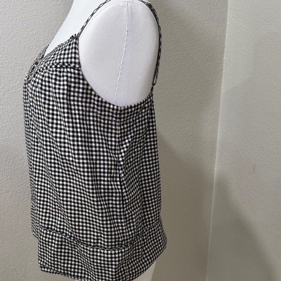 J Crew Black and White Gingham Sleeveless Top - Picture 4 of 7